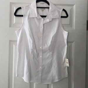 NWT Talbots Sleeveless Button Down Shirt Size 6
